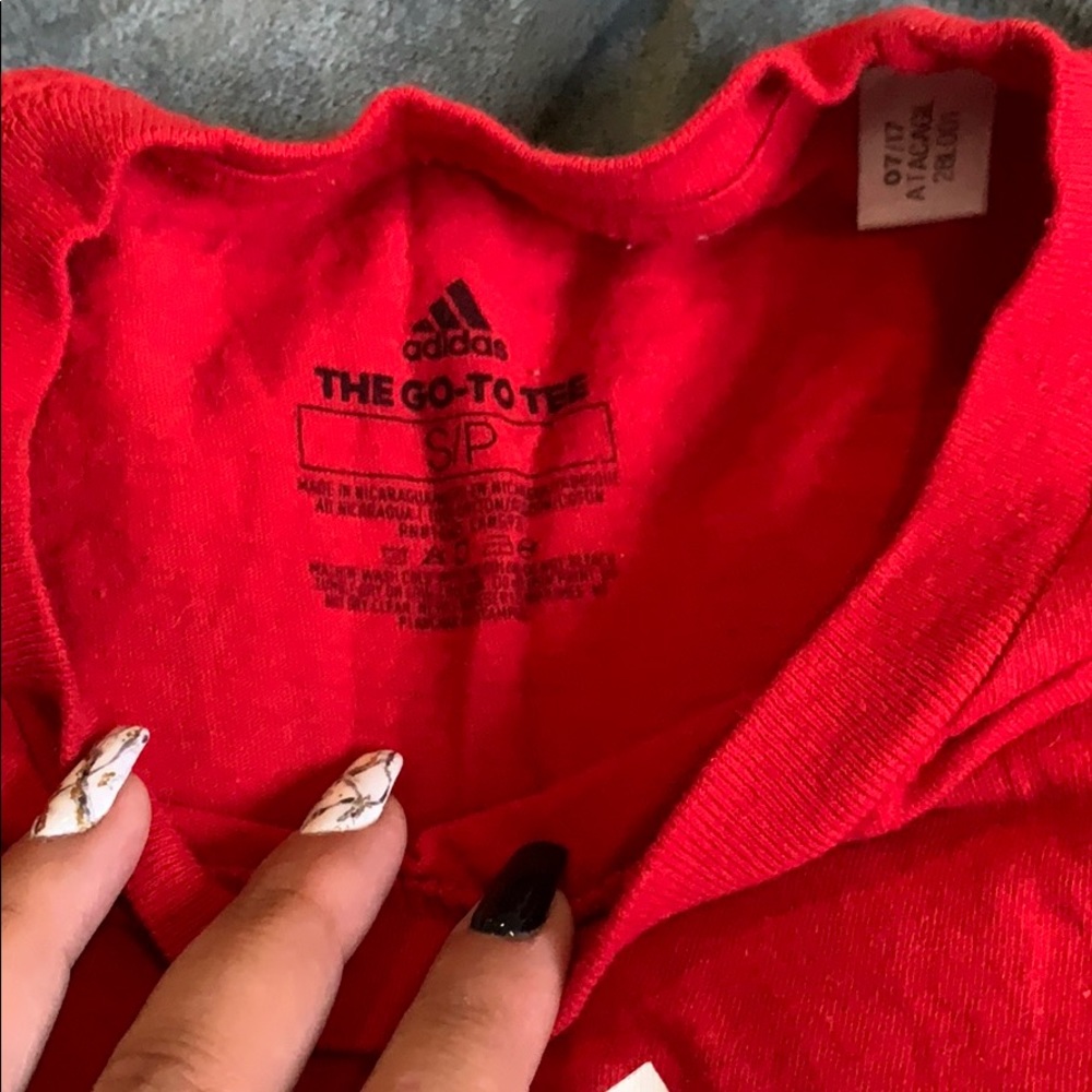 Red Adidas Go-To Tee - Picture 3 of 3